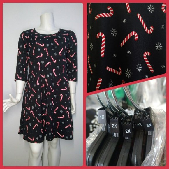 Holiday Christmas cheer Tunic Dress Plus sizes 1X-2X-3X - Picture 1 of 9